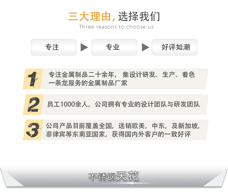 不銹鋼天花裝飾 三大理由，選擇我們 專注 專業(yè) 好評如潮