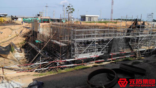 哥倫比亞G3.2燃煤電站項目使用盤扣式腳手架施工現場